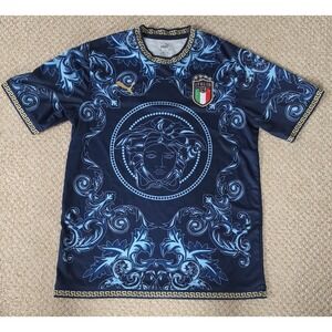 Versace Puma Italy Blue Soccer Jersey Medusa Head Special Edition - Size XL